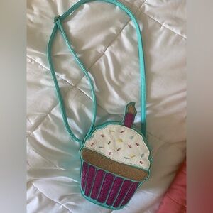 Cat & Jack Kids Teal Cupcake Crossbody Bag - Cute Sparkle Accessory